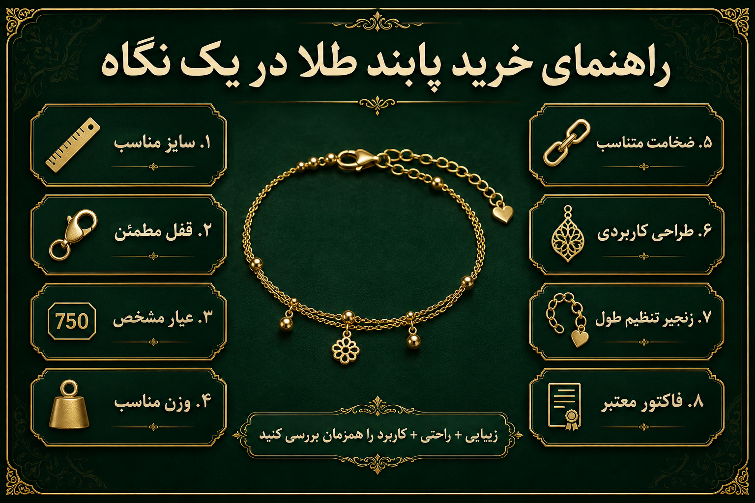 راهنمای خرید پابند طلا در یک نگاه